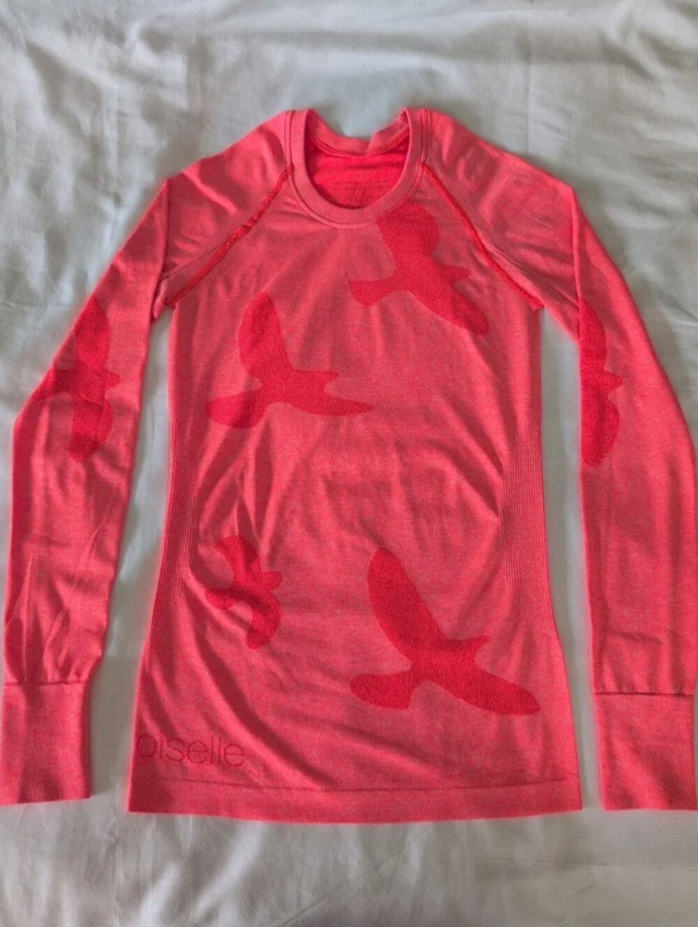 Oiselle Flyte Long Sleeved Shirt -- Neon Orange, Size XS